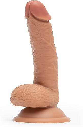 Lovehoney Consolador realista clásico realista de 5 pulgadas, consolador flexible para mujeres con bolas, impermeable, color marrón carne