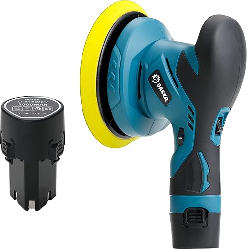 Saker Kit de pulidor inalámbrico para automóvil con 1 batería, 1 batería Saker 1 batería adicional como respaldo