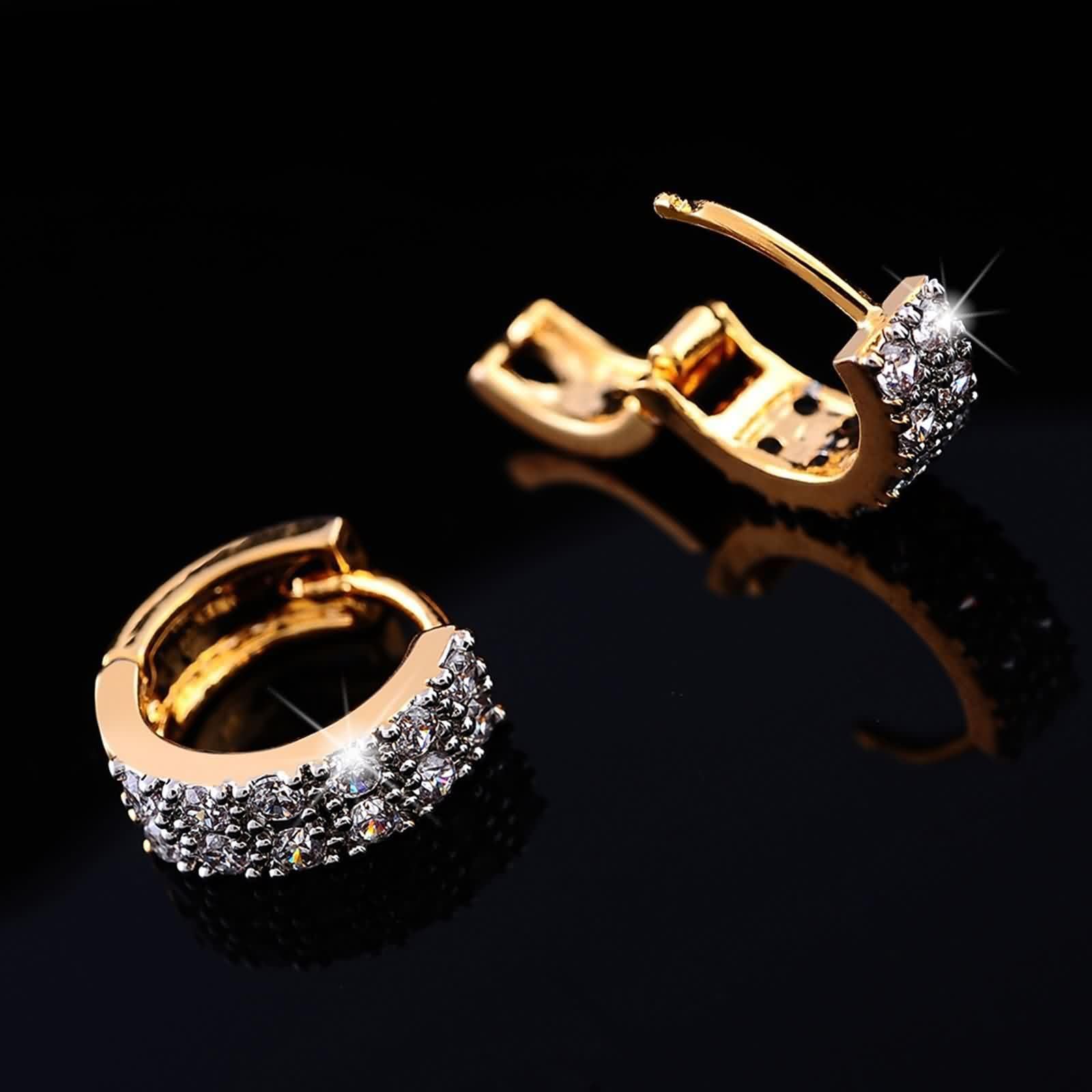 Pendientes de aro vintage para mujer, oro amarillo Au375, 9 K, Moissanit Hoop, pendientes de aro para mujer, pequeños oro 375