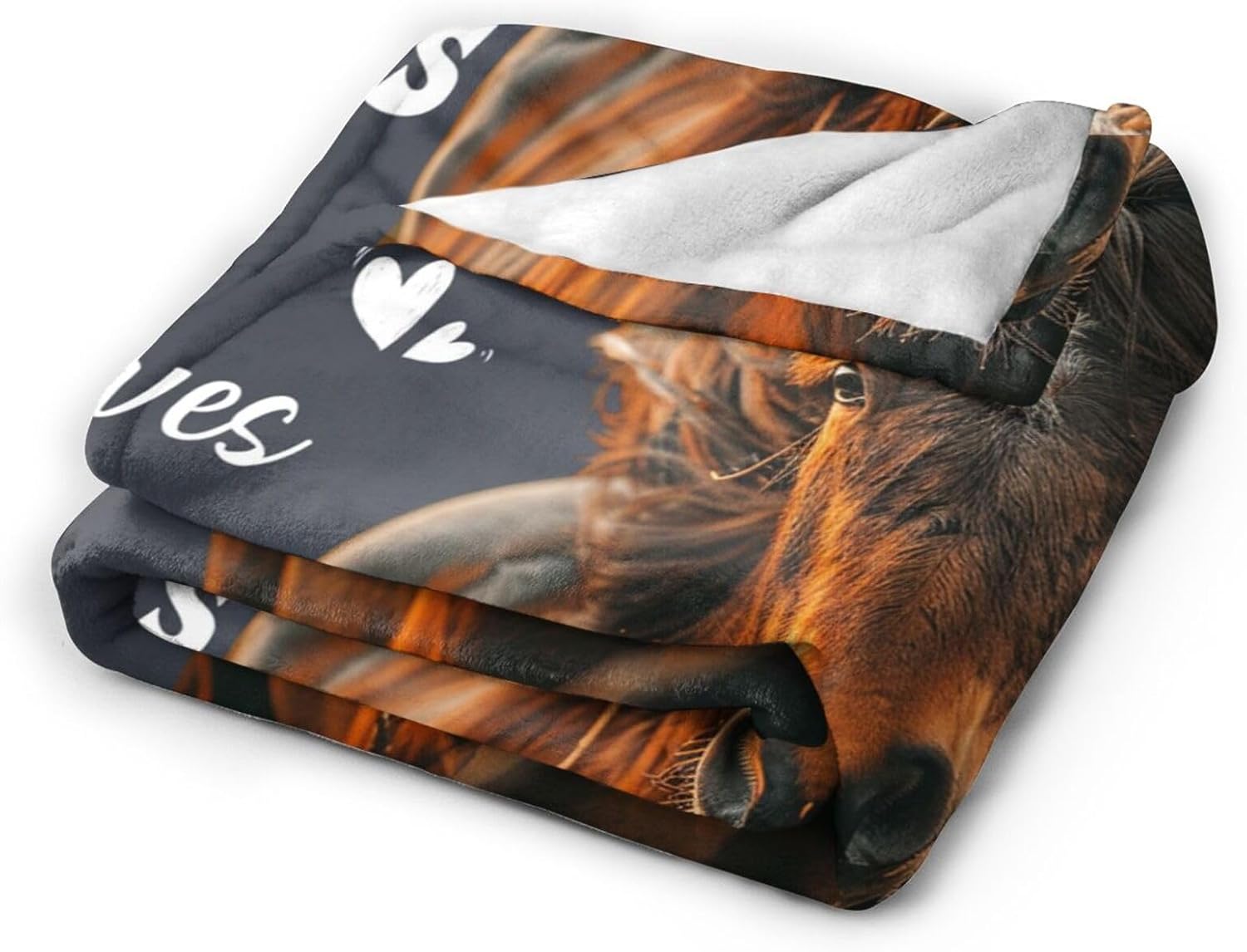 Horse Lover Throw Blanket - Cozy Flannel Soft Warm Plush Lightweight Bedding for Girls and Women - Animal Themed Decor Gift for Sofa and Bed - 60"x50"