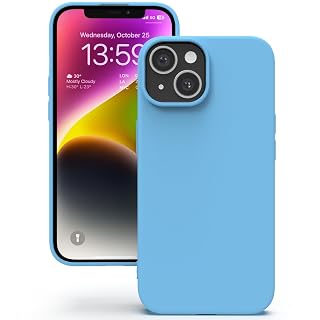YATWIN Silicone Back Case for iPhone 14, Soft-Touch Phone Back Cover for Apple iPhone 14 - Sky Blue