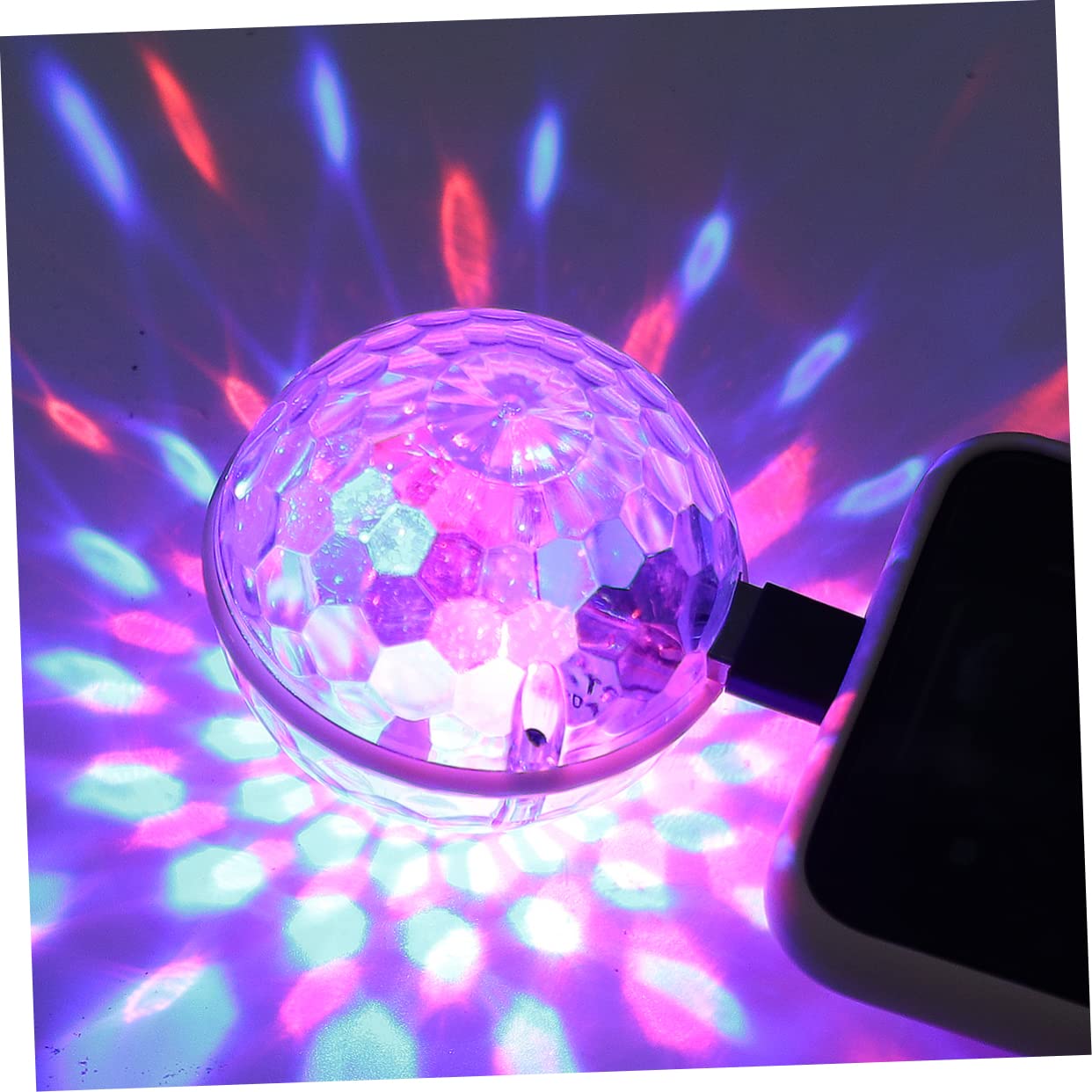 DIYEAH 1Pc USB Powered Mini Disco Light LED Stage Ball for Karaoke and Dj Parties Portable Sphere with Cool Lighting Effects for Various Occasions