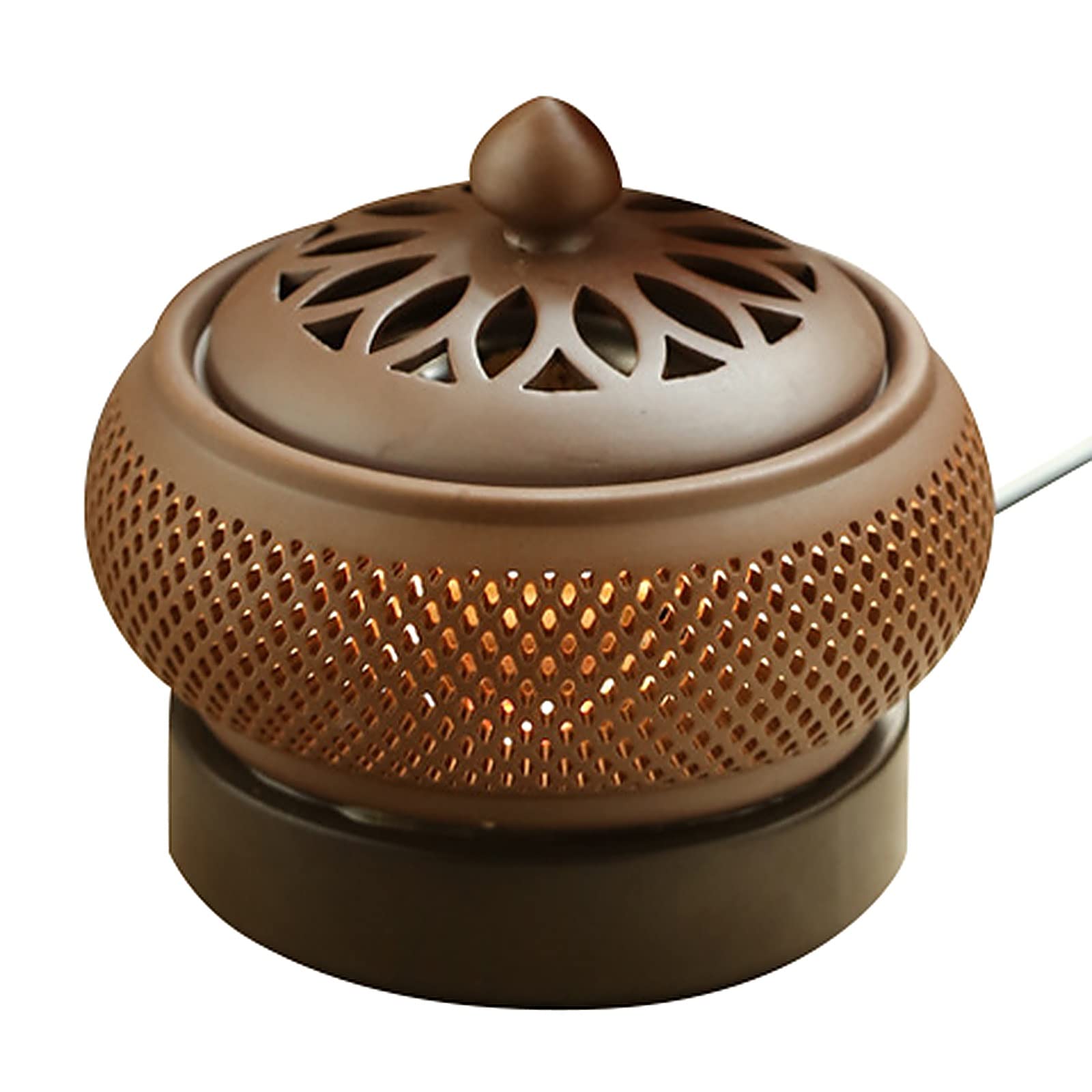 Brûleur d'encens céramique chronométrée,température réglable électrique Porte-encens,Bougies Bois d'agar à résine d'encens Diffuseurs d'huile parfumés,Home/Bureau/Bar diffuseur Parfum Maison