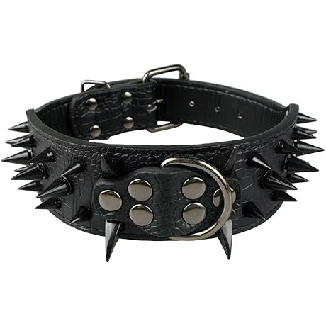 Sharp Spiked Studded Dog Collar: Unleash Edgy Style for Your Canine Companion