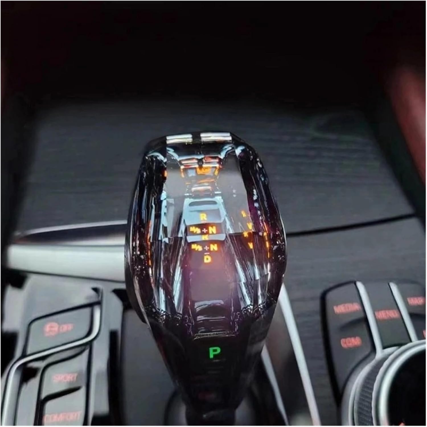 RHD Crystal Gear Shift Knob Short Type Compatible for BMW IX3 G08 G30 G31 G12 G38 Gearbox Handle F36 E70 F10 F20 F30 F32(E70 Short 1PCS-RHD)