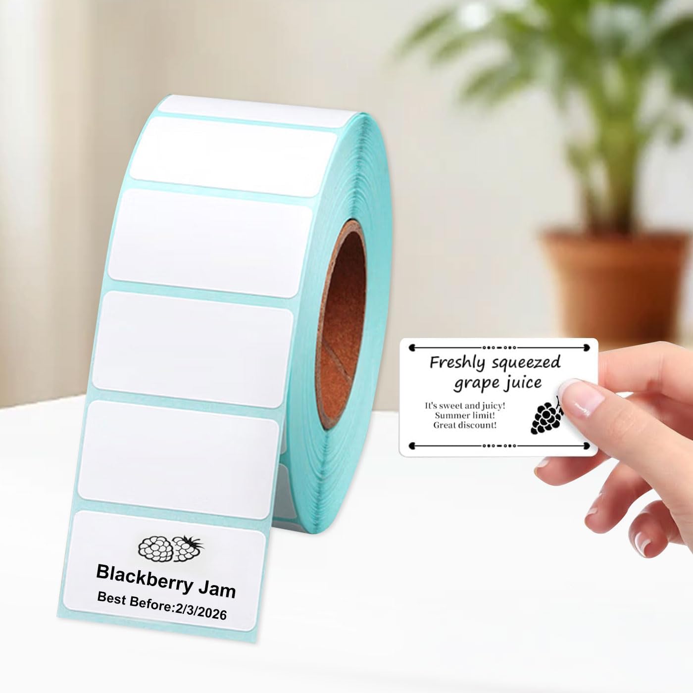 Direct Thermal Labels 0.79"X1.57" Roll of 1,200 Barcode Label Stickers,Thermal Label Tape for Shipping, Printer, Price, Mailing, Name, Address, Small Business, Jar,Home Organization(Commercial Grade)