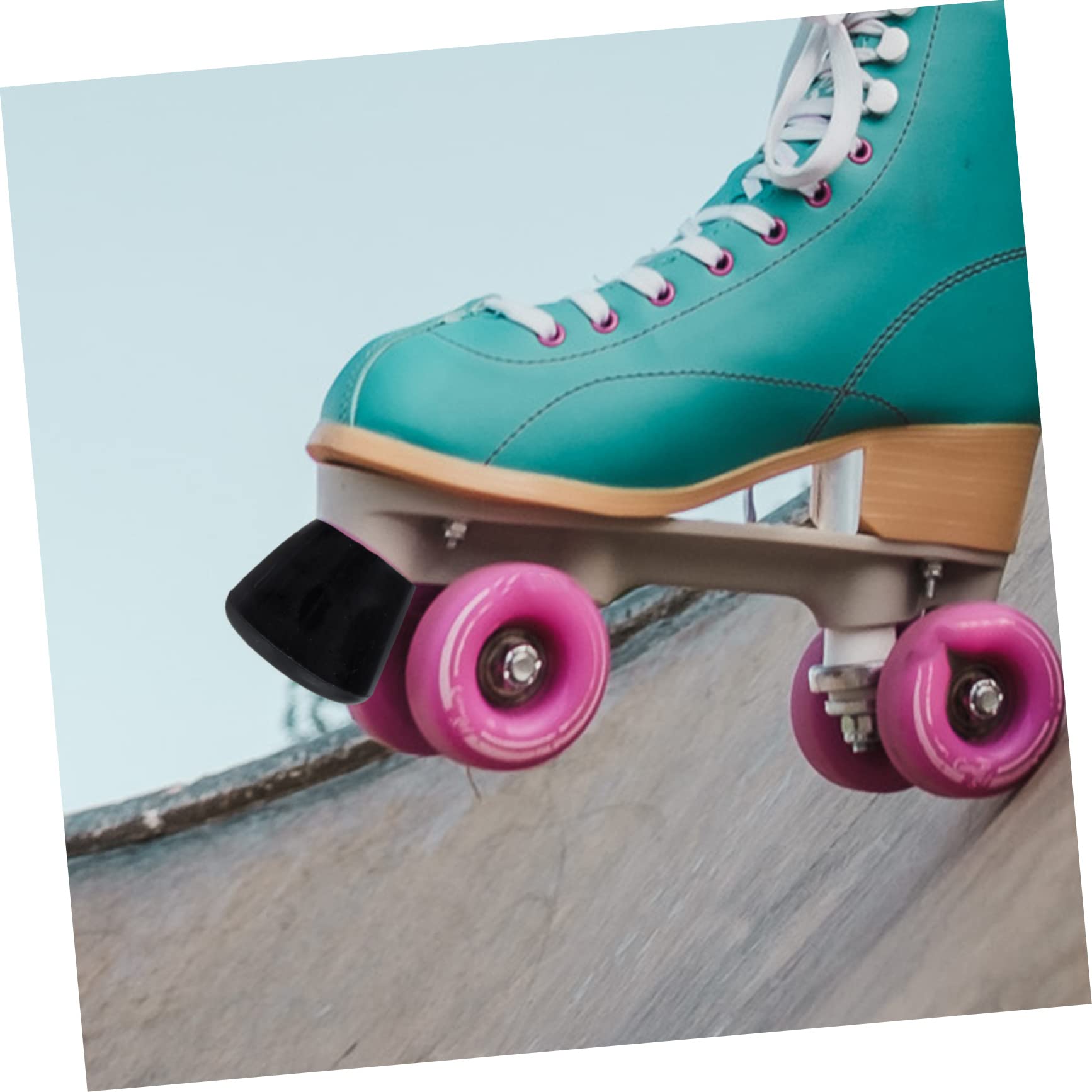 POPETPOP 2 Sets Roller Skates Toe Stops Durable Rubber Skate Stoppers with Height for Fast Braking Easy Installation for