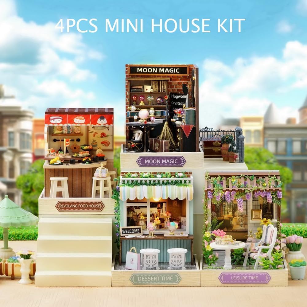 Kit fai da te per casa in miniatura, kit per casa delle bambole in miniatura, kit per casa delle bambole in miniatura per adulti, kit per casa delle bambole in legno, mini casa creativa