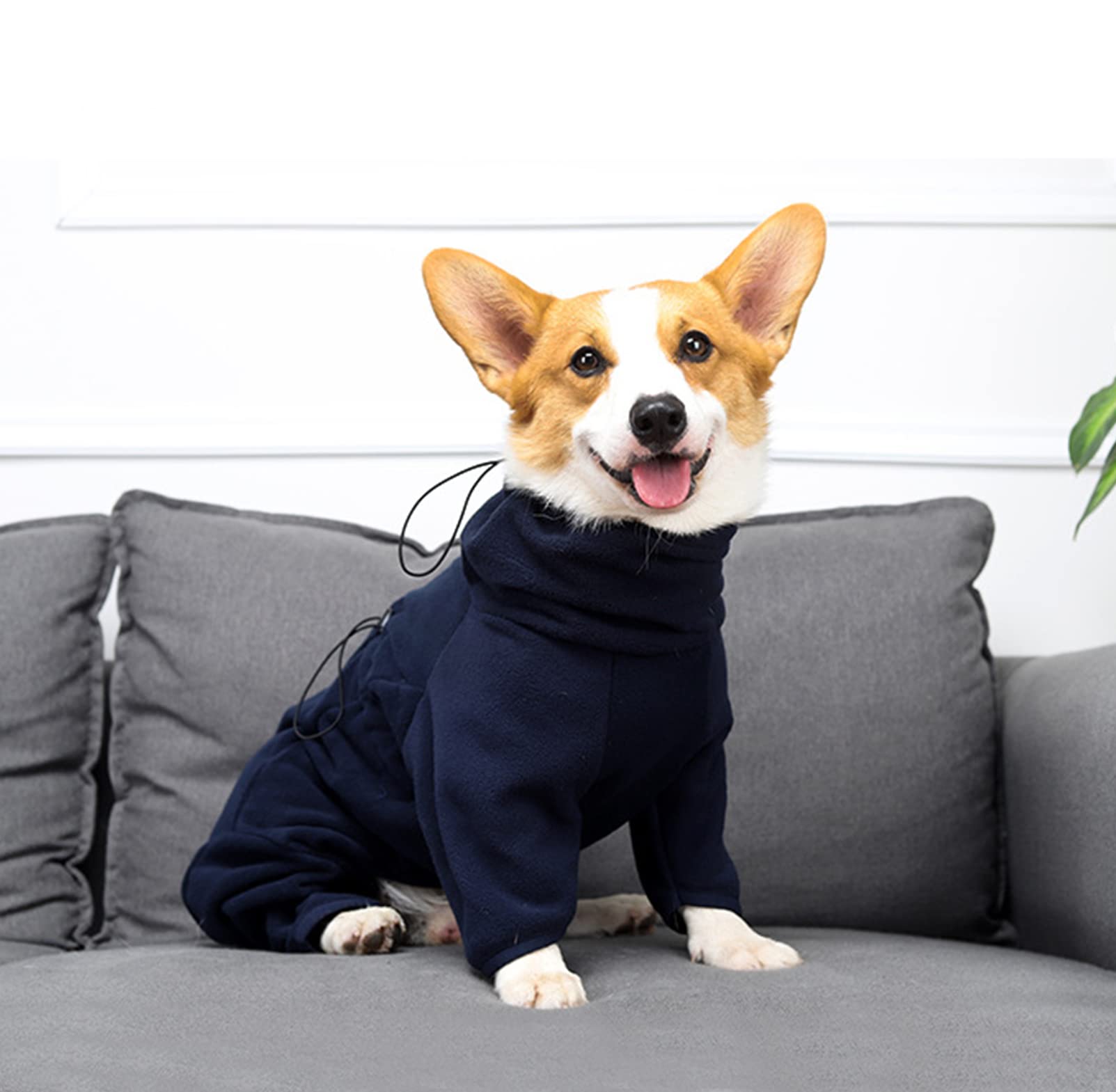 babepet Cosy Dog Fleece with Legs,Full body Pet Jacket with Zipper closure,Winter Clothes ideal for Pet Dog Outdoor or Indoor,for small medium large dogs-Navy-XS - Image 4