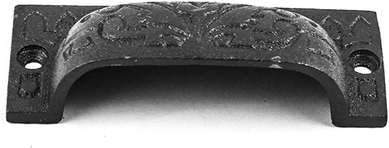 Renovators Supply Manufacturing Black Wrought Iron Cabinet Drawer Cup Bin Pull Antique Colonial 3-1/2 in. W x 1-1/4 in. H RSF Rust-Resistant Powder Coat Pack of 10