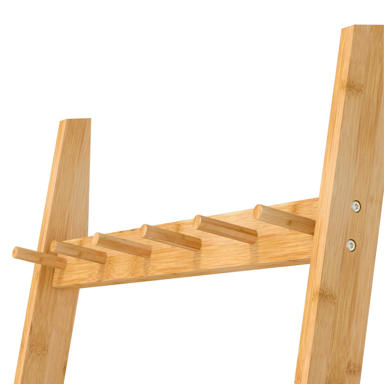 AMBIRD Bambus Garderobe 6-in-1 Mit Schuhbank - 180cm Flurbaum Braun