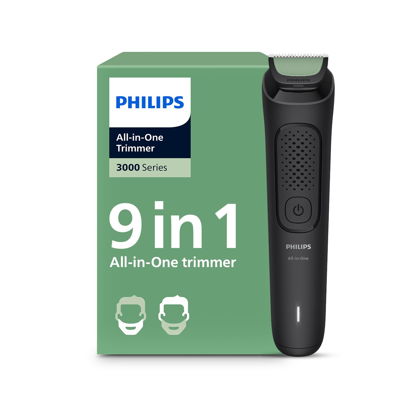 Philips India's No.1 Men's Trimmer | 9-in-1 tool - Face, Hair & Body | Unique rounded tips blades | Nose/Ear & Intimate Combs | 5 Yrs* Warranty | 60 Min Runtime | LED Indicator | MG3927/30, Black