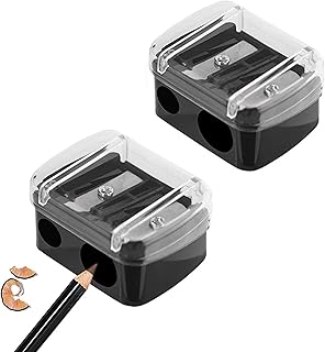 Yeesabella 2 PCS Eyeliner Sharpener Cosmetic Pencil Sharpeners Dual Pencil Sharpener Multi-Sized Eyebrow Pencil Sharpener for Eyeliner, Lip Liner, Eyebrow Pencil