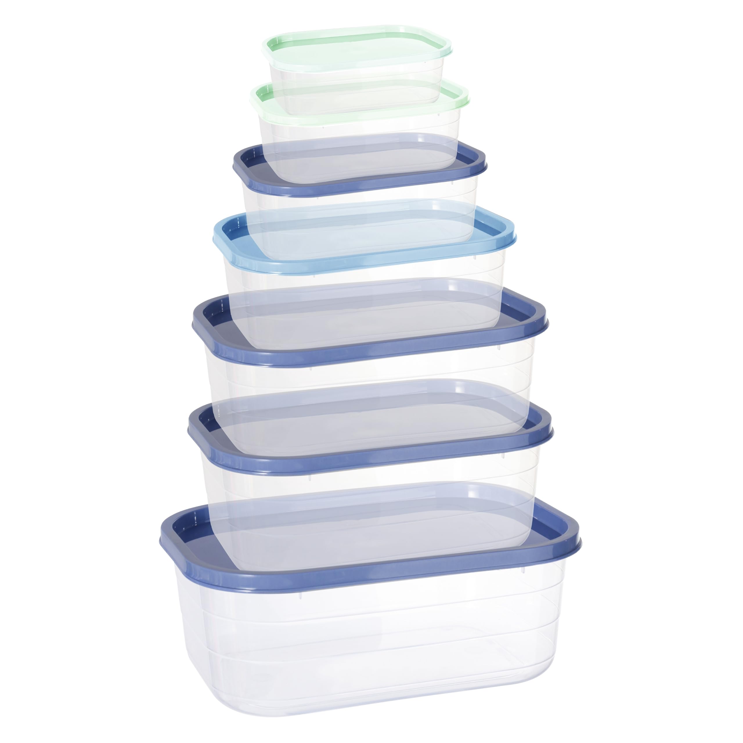 Food Storage Containers 7 Pack with Seven Sizes (390ml to 3500ml) Airtight, Leak-Proof Meal Prep Containers BPA-Free Microwave Freezer & Dishwasher Safe Boxes for Easy Organisation