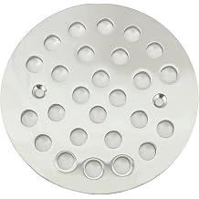 4-1/4 Inch Screw-in Round Shower Drain Cover Replacement Floor Filter, with Screws Polished Chrome