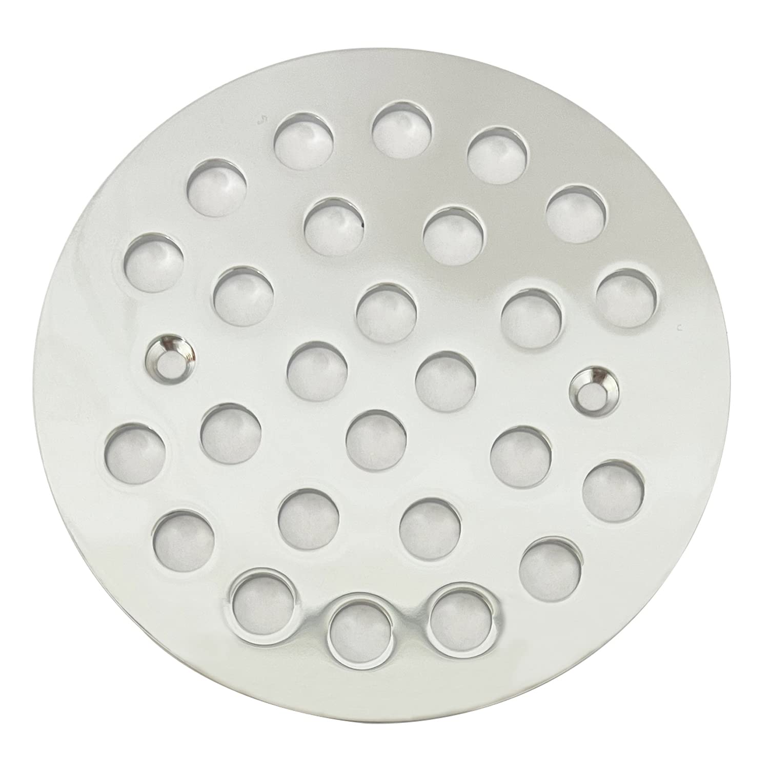 4-1/4 Inch Screw-in Round Shower Drain Cover Replacement Floor Filter, with Screws (Polished Chrome)