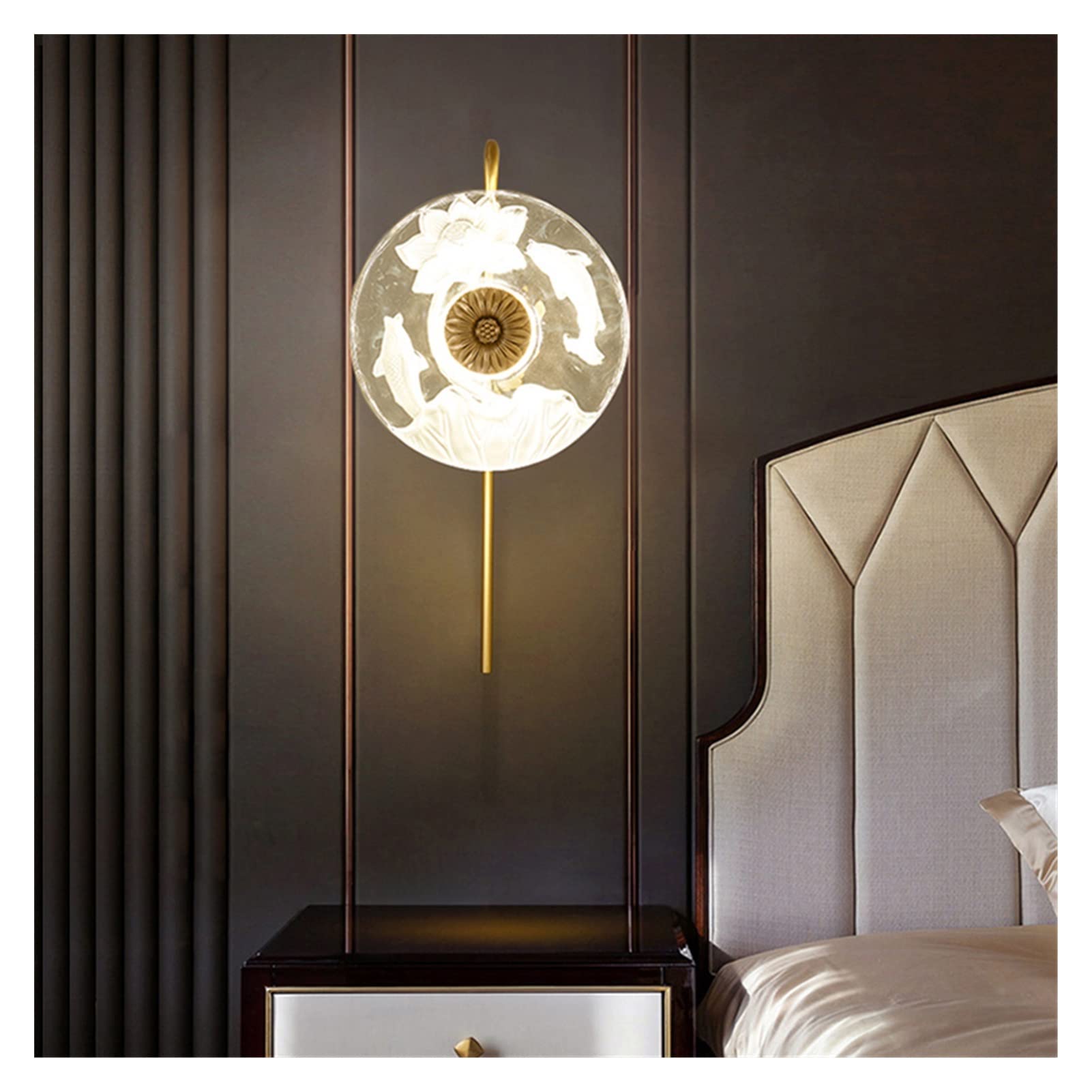 ZTCHSENZT Wall Sconces, Wall Light Postmodern LED Wall Lamp Bedroom Bedside Light Aisle Stairwell Hotel Decorative Copper Sconce Home Improvement