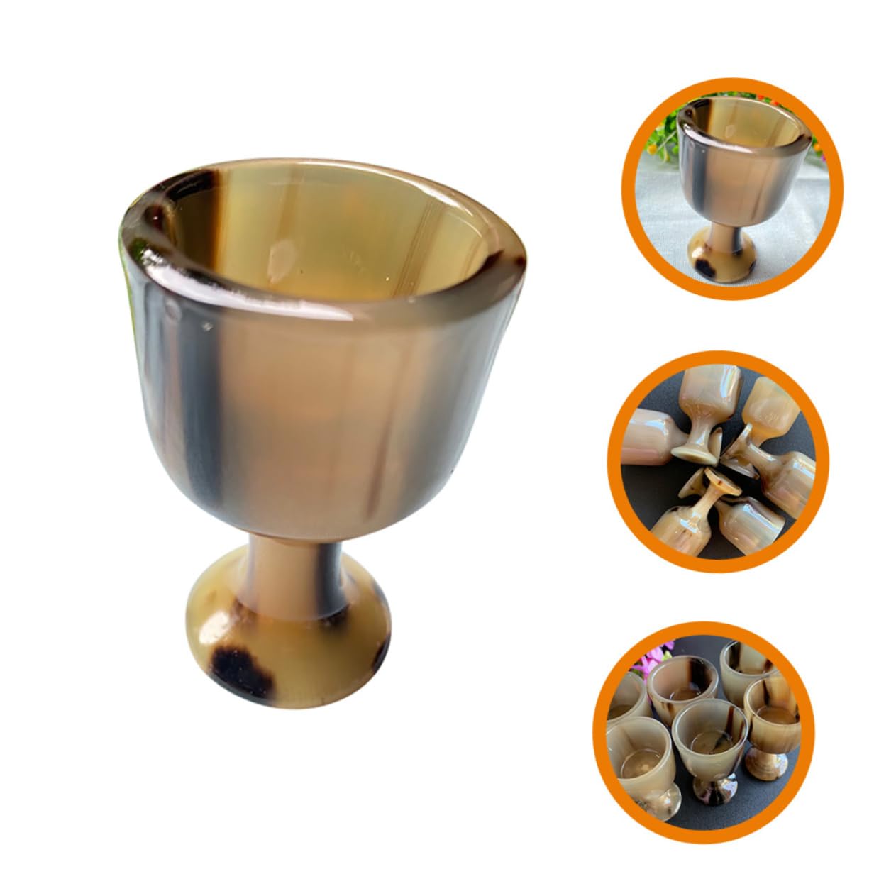 Cabilock 3 Copas De Cuerno Resistentes para Beber Vino Hechas De Material Decorativo.