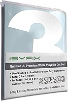 Vista 69 de iSYFIX - Calcomanías de vinilo blancas con número 0 (cero) - Juego de 6 unidades de 1.5 pulgadas autoadhesivas - Decalcomanías premium troqueladas