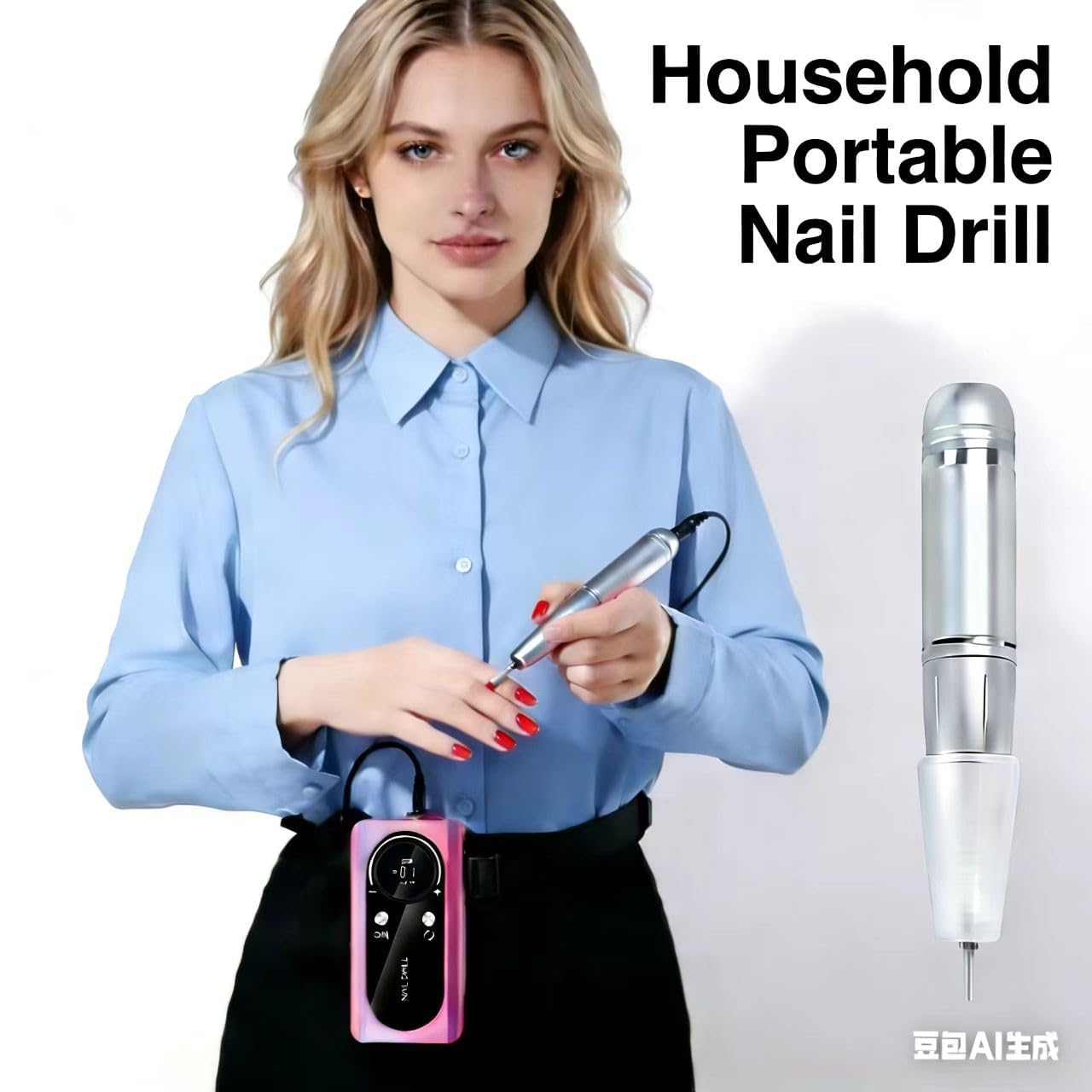 mcdhhemoProfessional Purple Electric Nail Drill Machine, Cordless Rechargeable Efile Nail Drill for Acrylic Nails, Portable Manicure Pedicure Kit, Electric Nail File Grinder Set for Salon Home Use