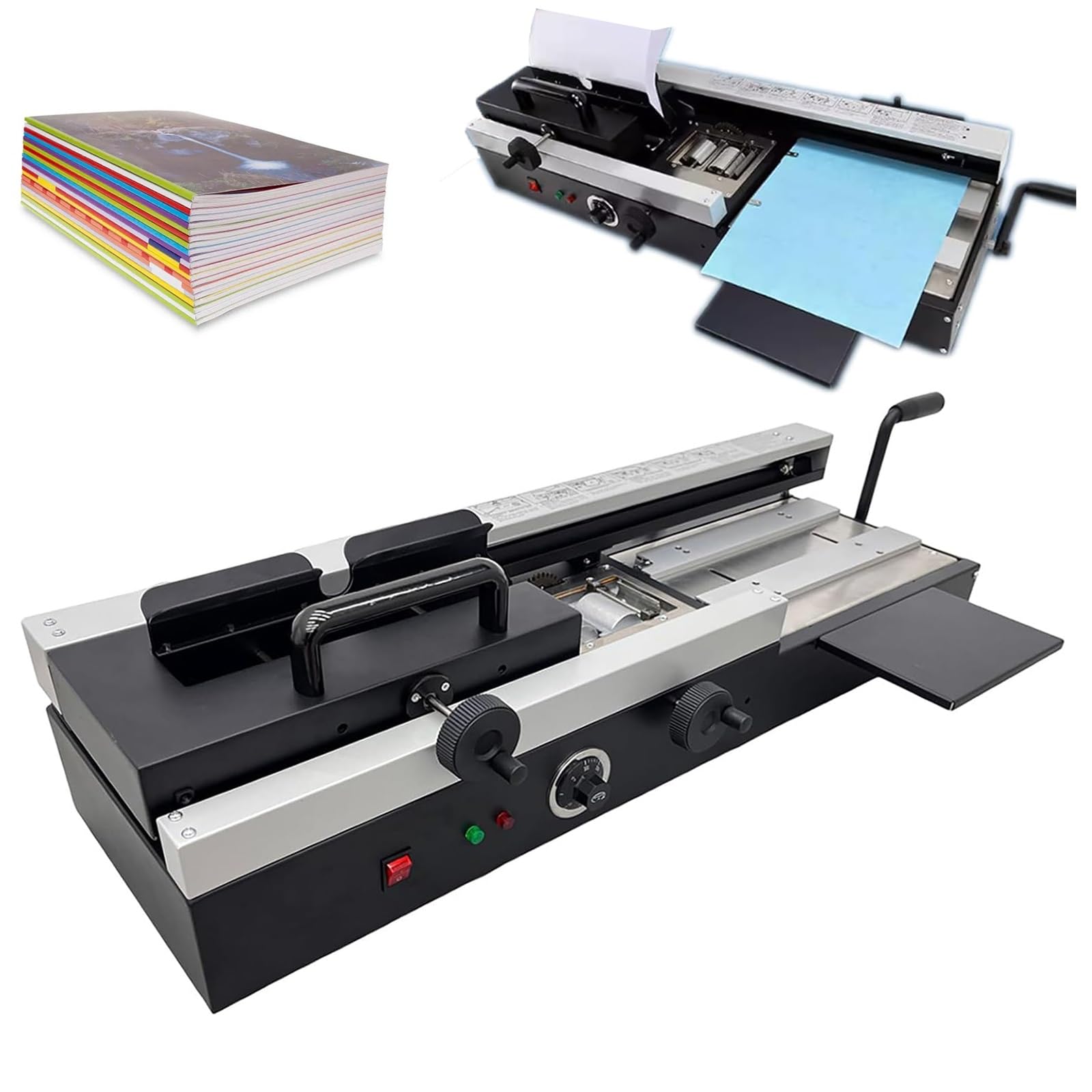 Encuadernadora de libros A4, carpeta de pegamento caliente de 1200 W, 200 unidades/h, máximo 40 mm de grosor, carpeta adhesiva eléctrica para oficina, escuela, fábrica