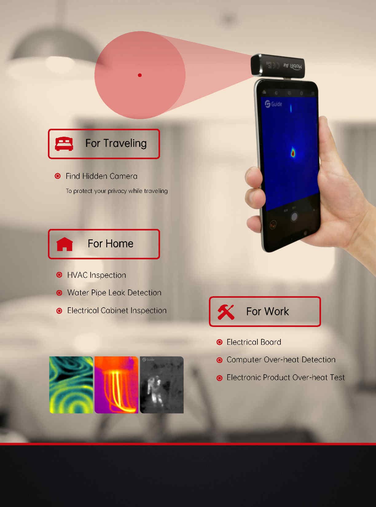 Guide MobIR Air USB-C サーマルカメラ スマホ用 美品 Guide sensmart スマートフォン用赤外線カメラ MobIR Air