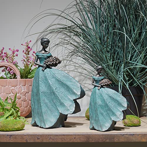 Guichifun Fairy Statue Collection Home Decoration - Leaf Angel Girls Resin Modern Table Decor for Living Room Office Sculpture Decor for Women Indoor Rustic Figurines Gift 5 x 3 x 7.5 Inch - Image 6