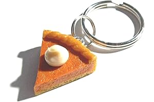 Thanksgiving Gift Idea, Pumpkin Pie Slice Keychain, Food Jewelry
