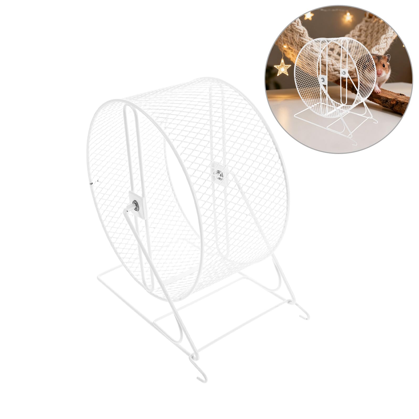 Rueda para Hámster Metálica Silenciosa de Ejercicio Estable para Jerbos Ratones y Pequeños Roedores Protección de Uñas y Diseño Duradero para Fitness Diario