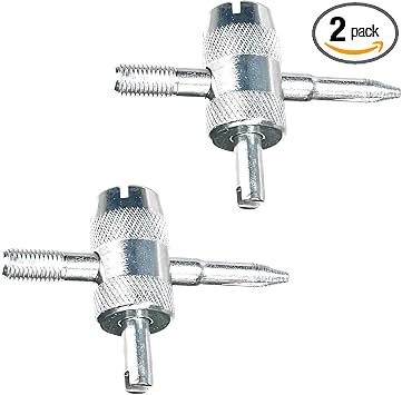 4-Way Valve Core Tool, 4-in-1 Universal Multifunctional Car Tire Valve Stem Removal and Installation Tool, Universal Auto Tire Repair Wrench Puller for Truck, Motorcycle, Bicycle 2PCS