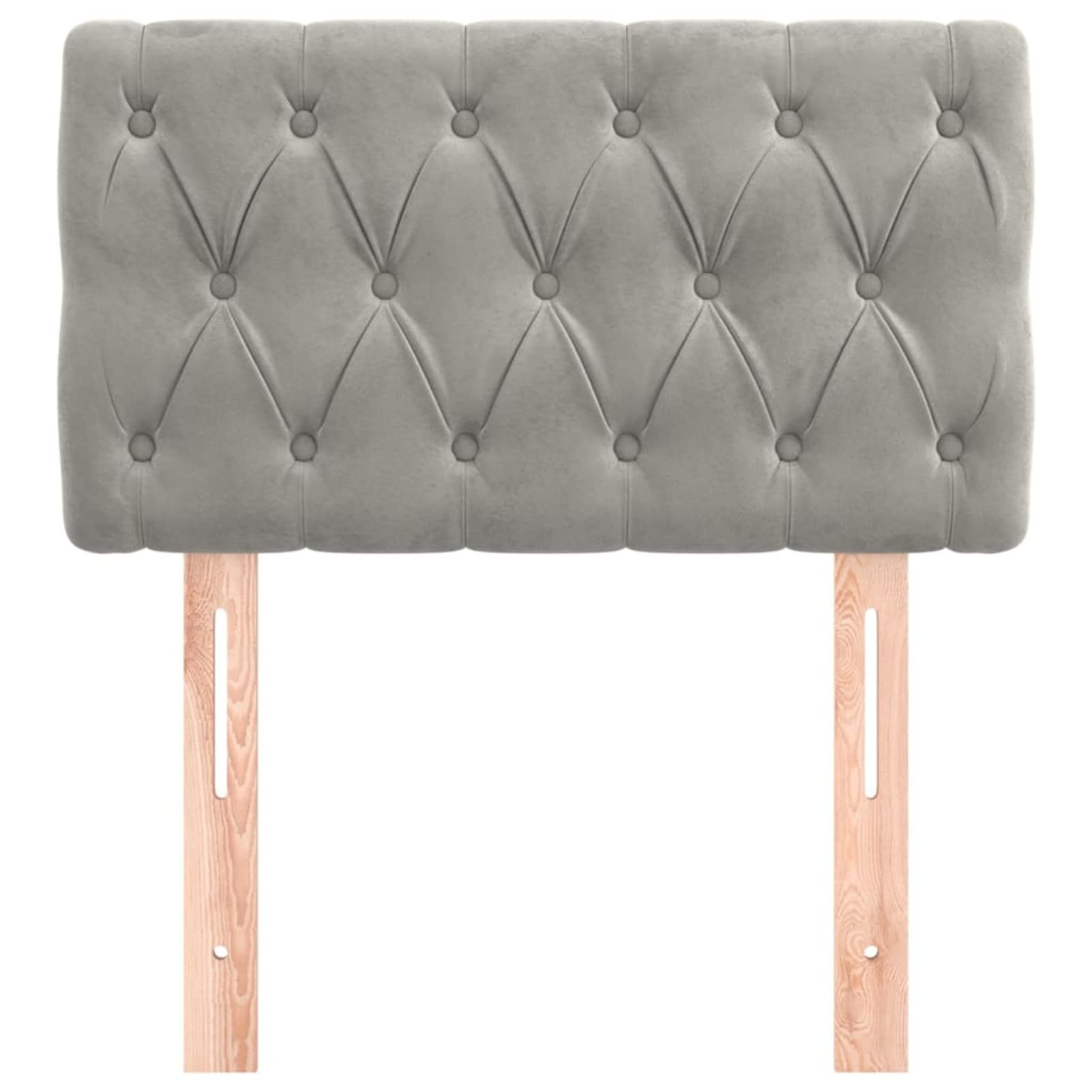 Gecheer Testiera Grigio Chiaro 80x7x78/88 cm in Velluto, Testiera del Letto Singolo e Matrimoniale, Spalliera Letto Imbottita, Design Trapuntato