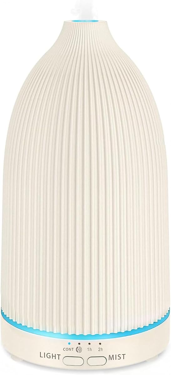Humidificador ultrasónico de niebla fría con difusor de aceites esenciales de 150 ml | Niebla ultrasónica fina con ajustes de temporizador e iluminación LED de 7 colores para dormitorios, oficinas y fragancias para el hogar