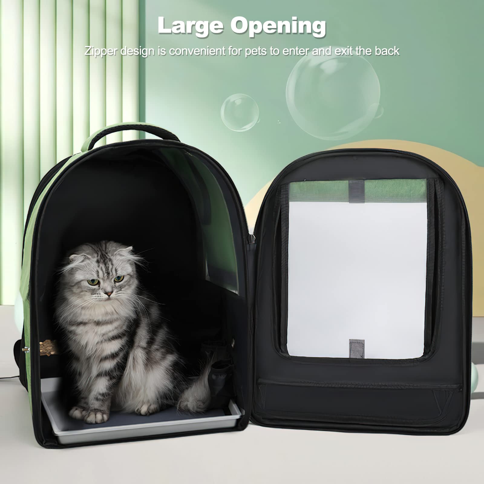 Galatée Mochila para Gatos, Mochila para Perros Pequeños Aprobados por La Aerolínea, Transpirable y Cómodo, Portátil, Mochila para Mascotas para Viajes, Senderismo y Uso Al Aire Libre(Gris)