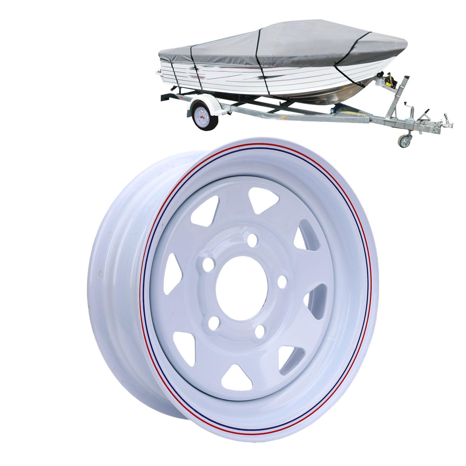 Bnineteenteam Metalowe Koło Premium 12x4,5-114,3 do Przyczep do łodzi: Wytrzymałe Felgi Aluminiowe, Przetestowane Pod Kątem Bezpieczeństwa, Optymalna Opona i przyczepność do Drogi