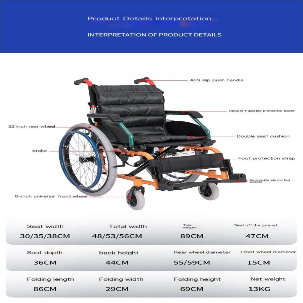 Wózek inwalidzki Wielofunkcyjny składany wózek inwalidzki, lekkie wózki inwalidzkie do przenośnego skutera rehabilitacyjnego, ultralekkiego, wąskiego i małego