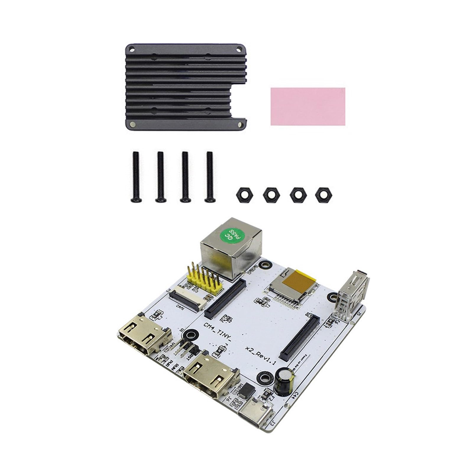 Carte Accessoire CM4 avec 2 Prises en compatibles, Port USB et interfaces Gigabit Ethernet Gigabit Ethernet