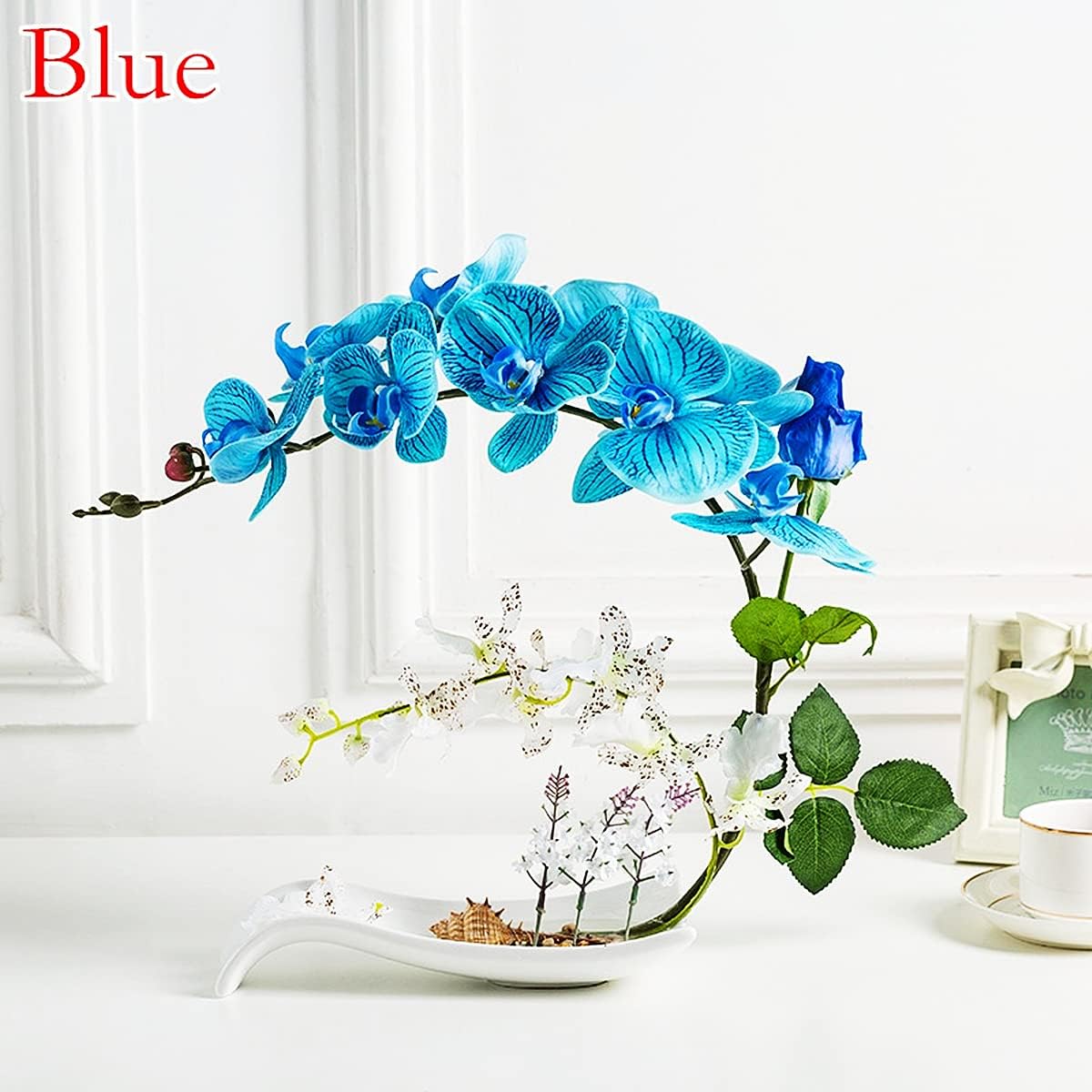 YUANXIN Artificial Flower Phalaenopsis Decorations Home Decor Fake Flowers Dried Flowers Silk Flowers Rose Floral (Pink)