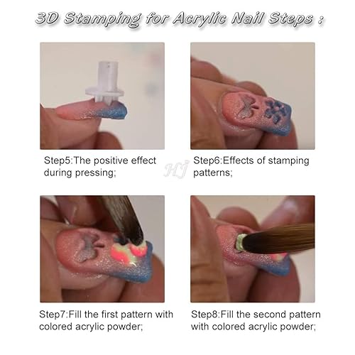 Miniatura 4 de Kit de estampado de arte de uñas 3D de 192 patrones, sello y raspador de uñas, juego de herramientas de diseño de manicura creativa para uso