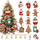 adornos navideños con luces fotos 🎅🎄【Juego de Adornos Colgantes de Árbol Navidad】- Obtendrá 12 piezas de decoración de árbol de navidad de pvc mini en diferentes estilos, una variedad de combinaciones de patrones. El paquete también viene con luces de cadena de 1,5 my pegatina navideña. Lleno de aliento navideño de invierno, genial para decorar tu fiesta de navidad.