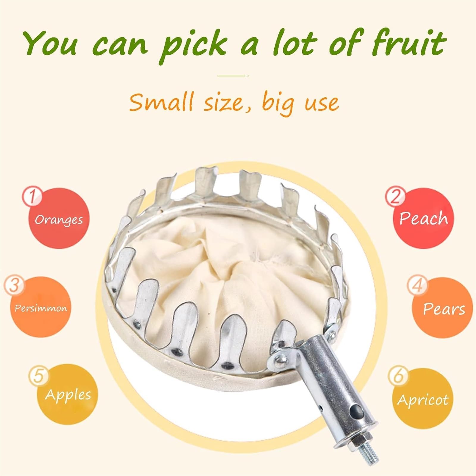 Raccoglitore di frutta, asta raccoglitrice di frutta, raccoglitore di frutta con asta telescopica raccoglitrice di frutta, raccoglitore di frutta professionale, strumenti per la raccolta di frutta e