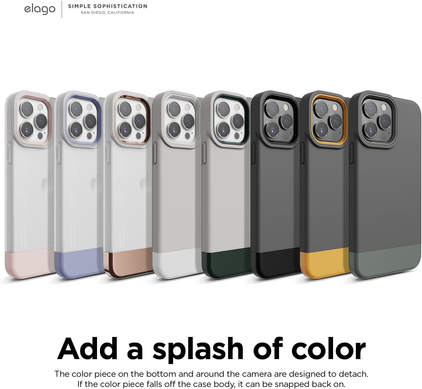 elago Glide Armor Case Designed for iPhone 13 Case, Drop Protection, Shockproof Protective TPU Cover, Upgraded Shockproof, Mix and Match Parts, Enhanced Camera Guard [Clear/Rose Gold]