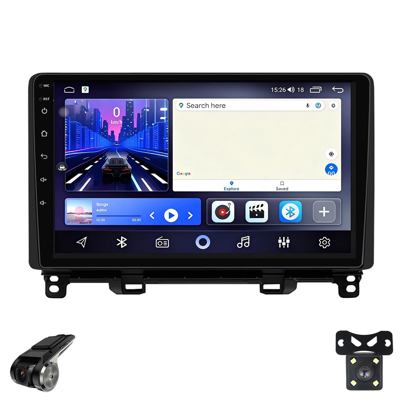 Autoradio Android per Honda Jazz 4 Fit 4 GR GS 2020-2024 Schermo Touchscreen QLED Android Auto CarPlay Musica Wireless/Bluetooth/FM/AM/RDS/WiFi/GPS/ADAS DVR/Ventola Raffreddamento