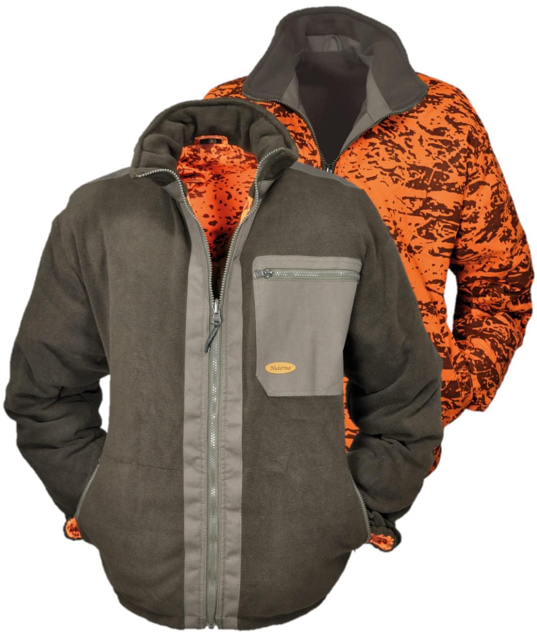 Hubertus Wendefleecejacke Oliv/Signalcamo 6XL