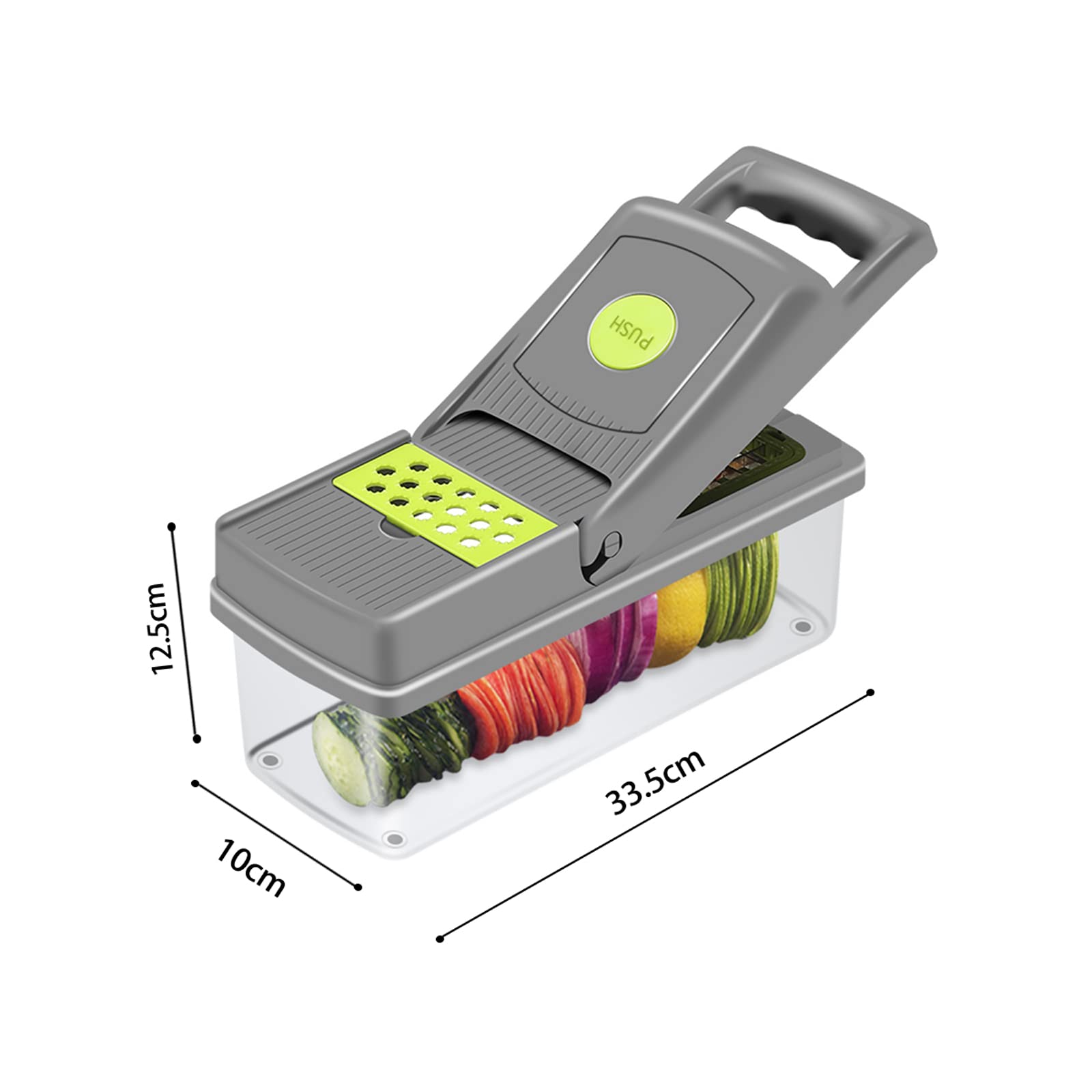 Affettatrice multifunzionale 14 in 1, tritaverdure super e professionale, affettatrice per uova, tritacarne per cipolle, set di gadget da cucina ottimo strumento per tagliare, tagliare e Julienne.