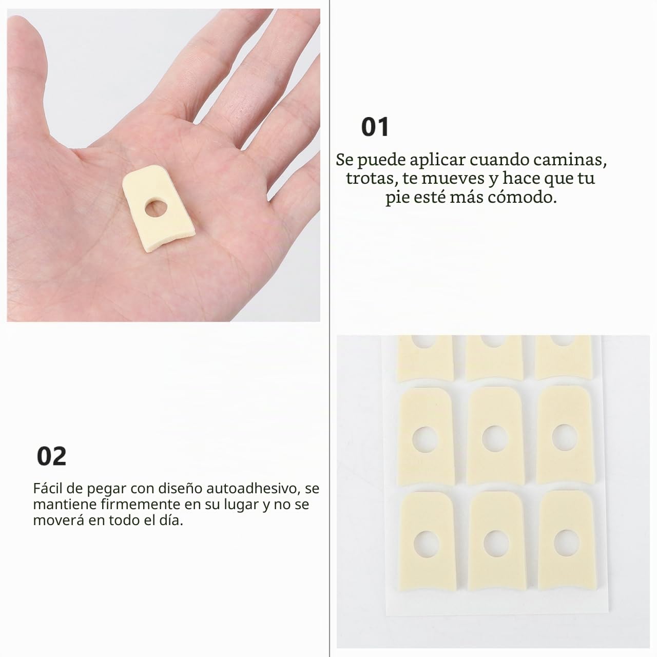 Artibetter 45 cojines autoadhesivos en forma de U para pies impermeables para alivio del dolor de maíz y prevención de fricción