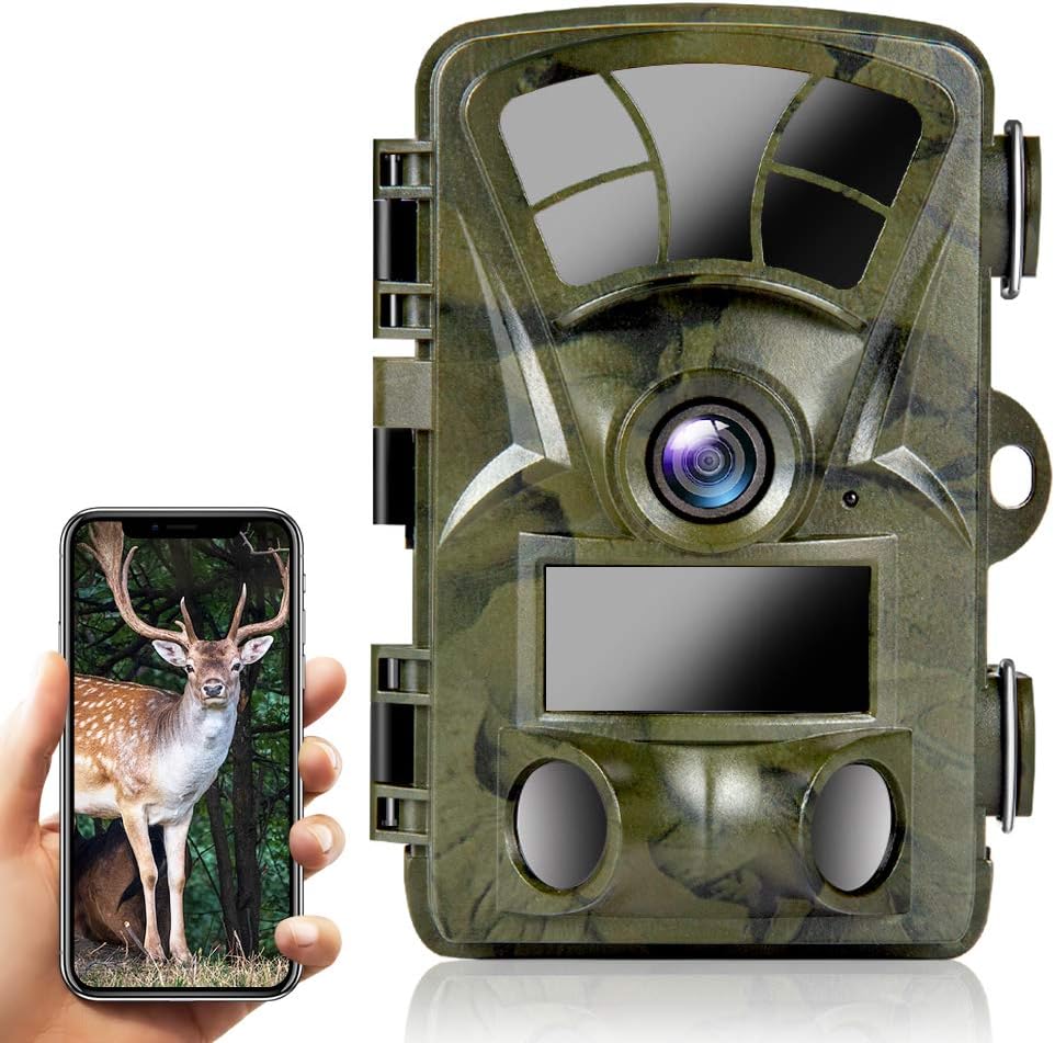 Ctronics Trail Camera WiFi 4K 20MP, Hunting Camera Wildlife Game Cameras with Night Vision Motion Activated Waterproof with 3 Infrared Sensors 120° Wide Angle for Wildlife Monitoring Hunting