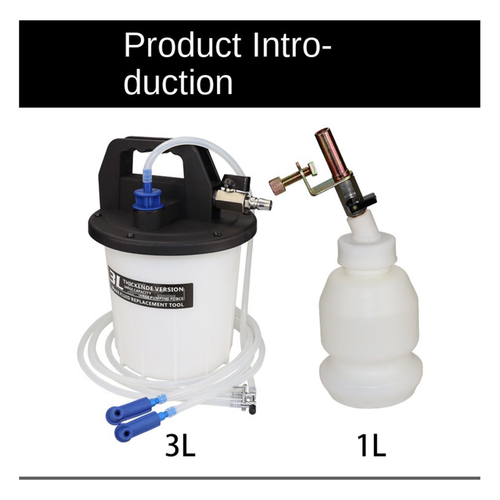 Bremsflüssigkeits-Ersatzwerkzeug – 3-Liter-Abzieher mit großem Fassungsverm | Der Behälter mit großem Fassungsvermögen unterstützt die effiziente Entnahme und den Austausch von Bremsflüssigkeit bei Wartu