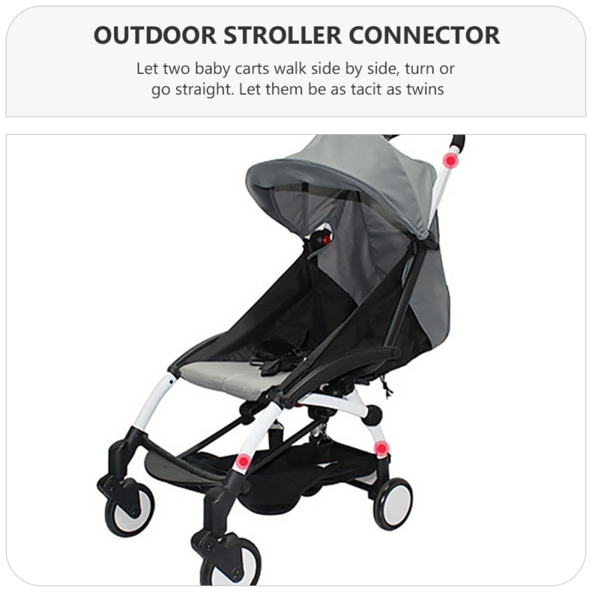 Conector Doble para Carrito de Ñiño Gemelar, 3 Piezas en Material Ligero y Antioxidante, Compatible Sillas de Paseo para Bebés