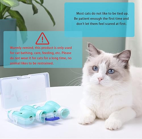 Miniatura 5 de Cubierta antiarañazos para gatos para rehabilitación de enfermería, botas de gato solo para gatos, guantes de baño ajustables para gatos (rosa-c)