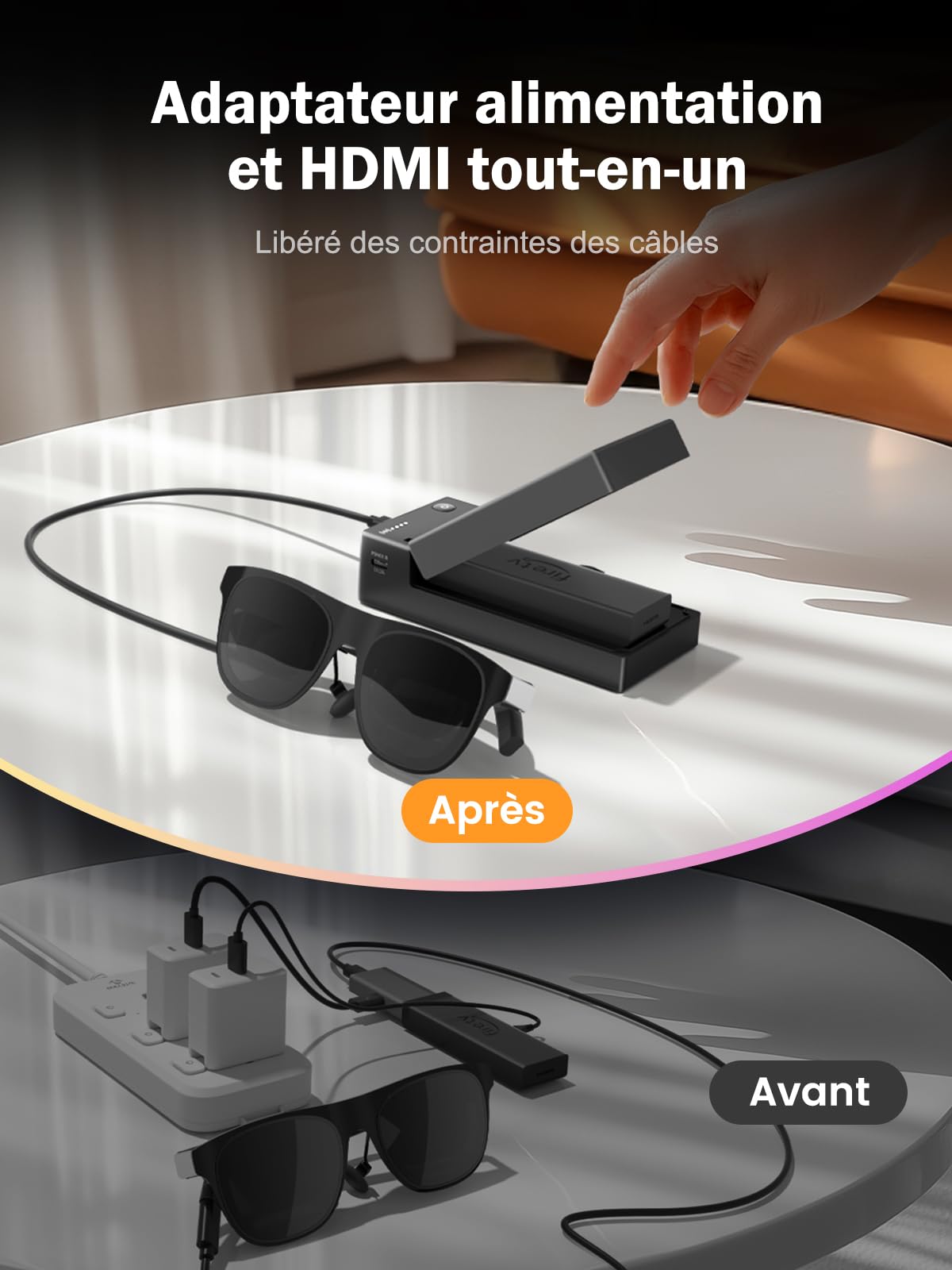 Lemorele Adaptateur HDMI vers USB-C 5000 mAh, Compatible avec Fire TV Stick